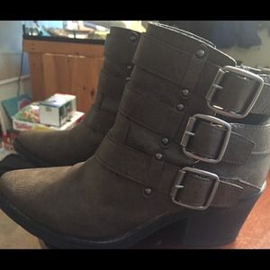 Taupe Booties. Gently used with lots of life left!