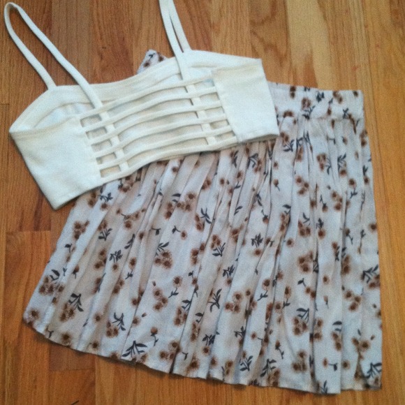 Brandy stufff skirt and caged bralette👊