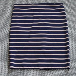 Navy and Cream fitted Skirt