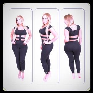 Sexy black stretch jumpsuit- size of the picture