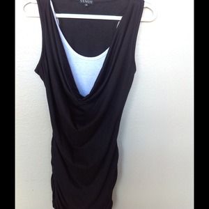 Venus cowl neck double layer top