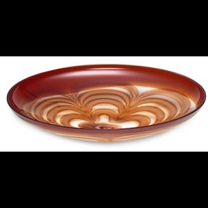 Waterford Red/Amber Glass Platter/Bowl