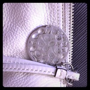 White leather Coach over the shoulder purse