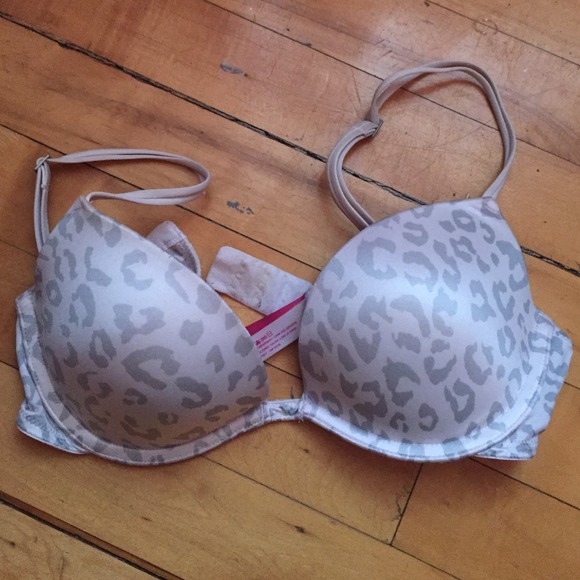 PINK Push-up plunge bra
