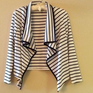 Black and cream knit swing jacket