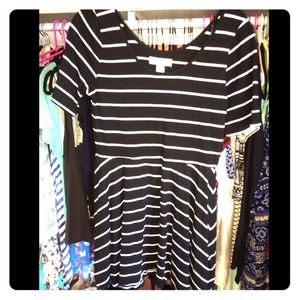 Black and white striped dress