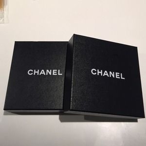 Authentic Chanel black square boxes (2-same size)