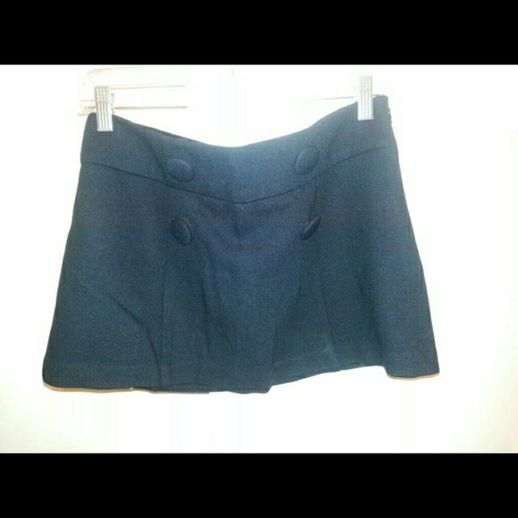 Black wool mini skirt