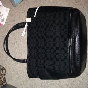 coach park signature ns tote black