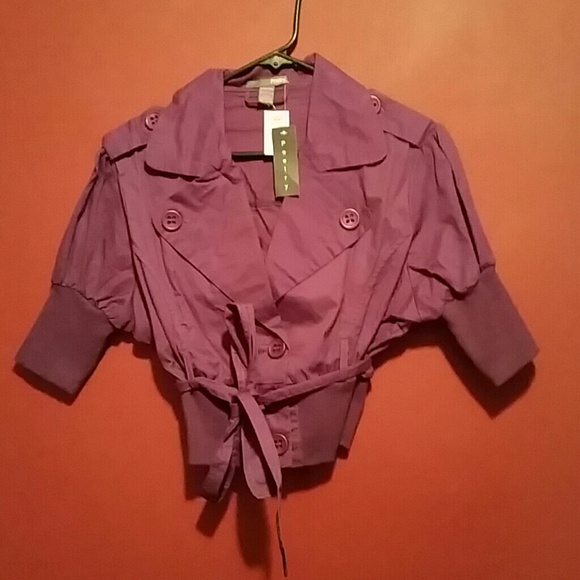 Purple short sleeve jacket