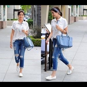 Michael Kors Auth. Sophie Surf Blue Satchel.