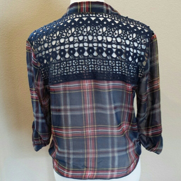 ***SOLD*** Plaid and Lace Top - Picture 2 of 4