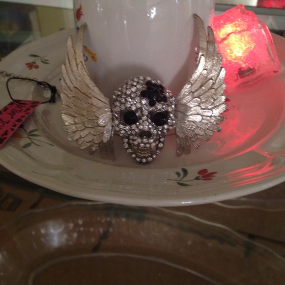 Gina's Closet Classic Angel Wings Skull Necklace - Picture 2 of 4