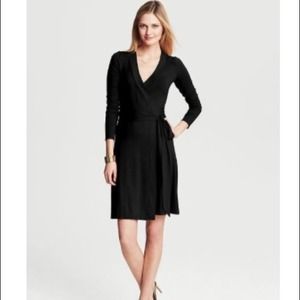 Banana Republic Size M Black Wrap Dress