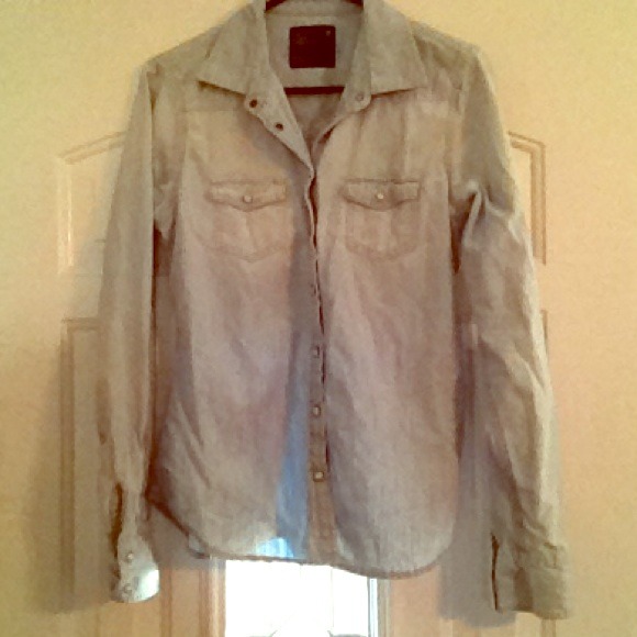 American Eagle Outfitters blue jean button up