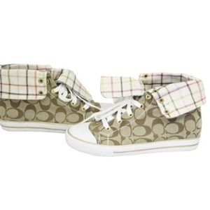 Coach "Bonney" Khaki Ivy High Top Sneakers