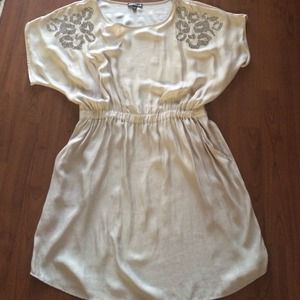 Express dress grayish silver with gunmetal studs