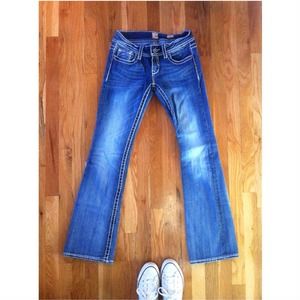 Light Wash Bootcut Jeans with Bling