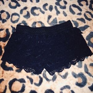 Black crotchet shorts