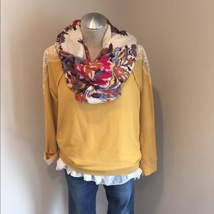 Bundle of scarf, white and mustard shirts