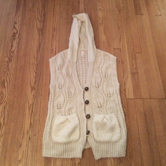Anthro sleeveless, hooded cardigan