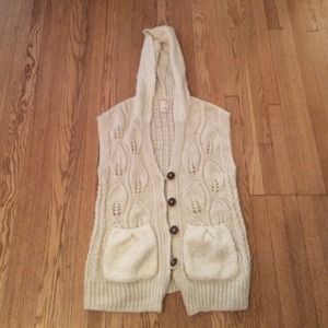 Anthro sleeveless, hooded cardigan