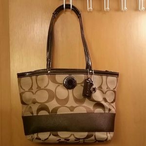 Coach Signature Stripe Tote