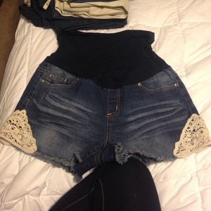 Maternity Jean and lace shorts