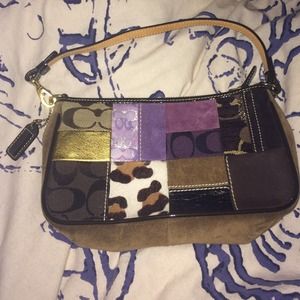 Coach Multi Colored/Brown/Gold/Animal Print Purse