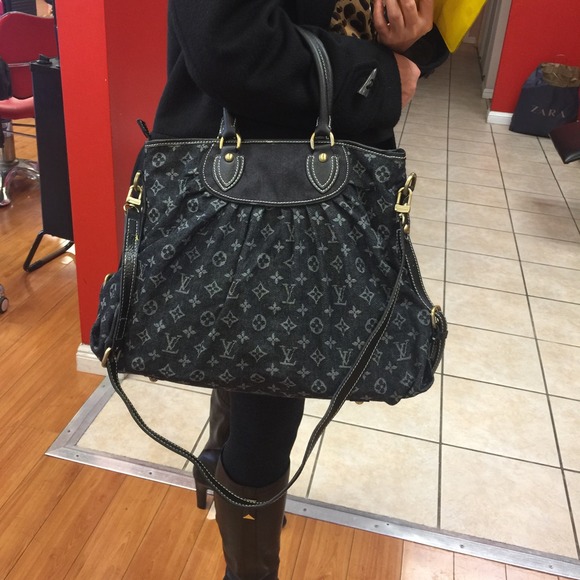 Designer brand denim tote