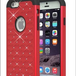 Red with rhinestone iPhone 6+ case