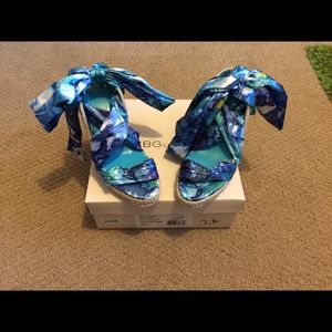 Cloth wrap Wedge Heel
