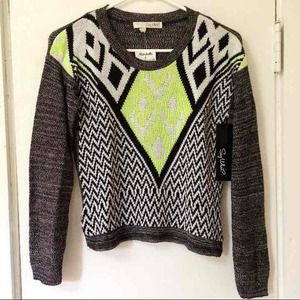 NWT Neon Print Grey Sweater