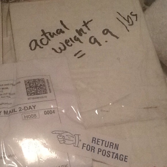 Have to resend need new label overweight