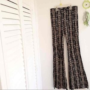 Black and Tan Aztec Palazzo Pants