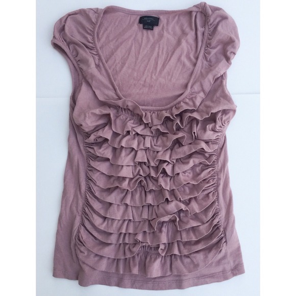 Anthropologie Deletta blush ruffled top
