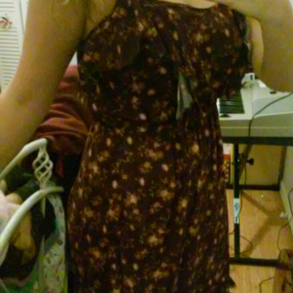 Dark purple floral dress - Picture 2 of 2