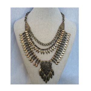 Bohemian Warrior Necklace in Washed Gold