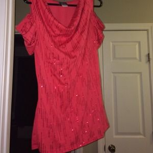 Red sequined top