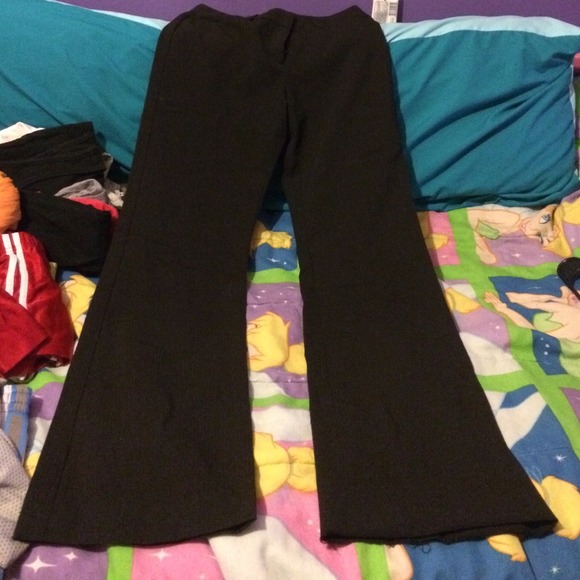 Black pinstripe dress pants