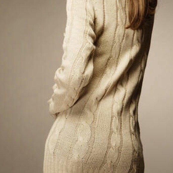 Beige Knitted Sweater Dress - Picture 3 of 4