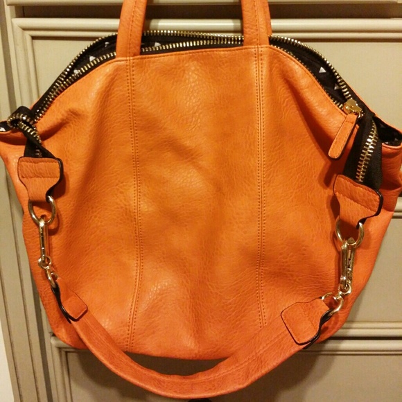 Orange leather bag