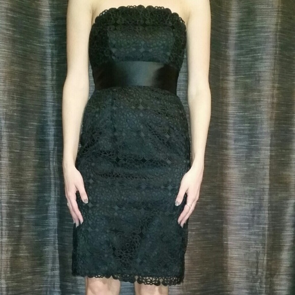 White House Black Market, strapless lace dress