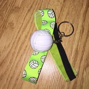 Neon green volleyball headband & keychain!🎾