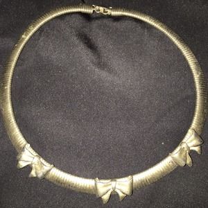 Vintage Metal Bow Necklace