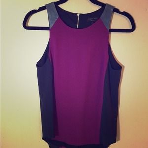 Rag & bone two-toned top with leather detailing