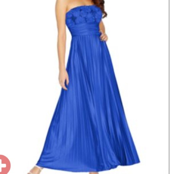 Teal ombré rosette pleated dress (not same color)