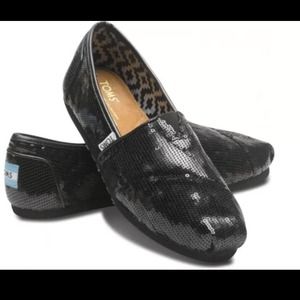 Black Sequin TOMS