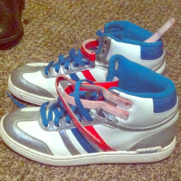 adidas Shoes | Blue And Pink Adidas High Tops | Poshmark