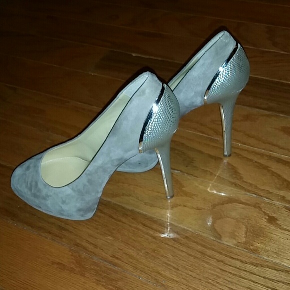 Sexy Gianni Bini suade heels with back detail.